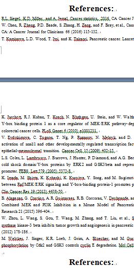 这是将word文档缩小显示的一部分，后面出现5段References